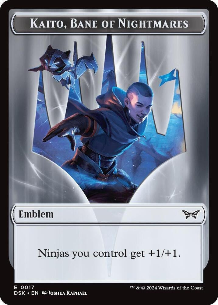 Image for Emblem - Kaito, Bane of Nightmares // Manifest Double-Sided Token (17 // 18) (Duskmourn: House of Horror) - Magic: The Gathering