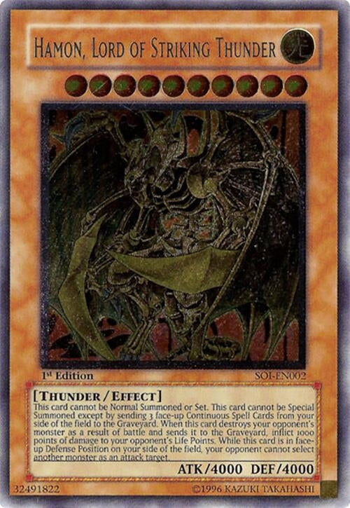 Image for Hamon, Lord of Striking Thunder (UTR) (SOI-EN002) (SOI) - YuGiOh