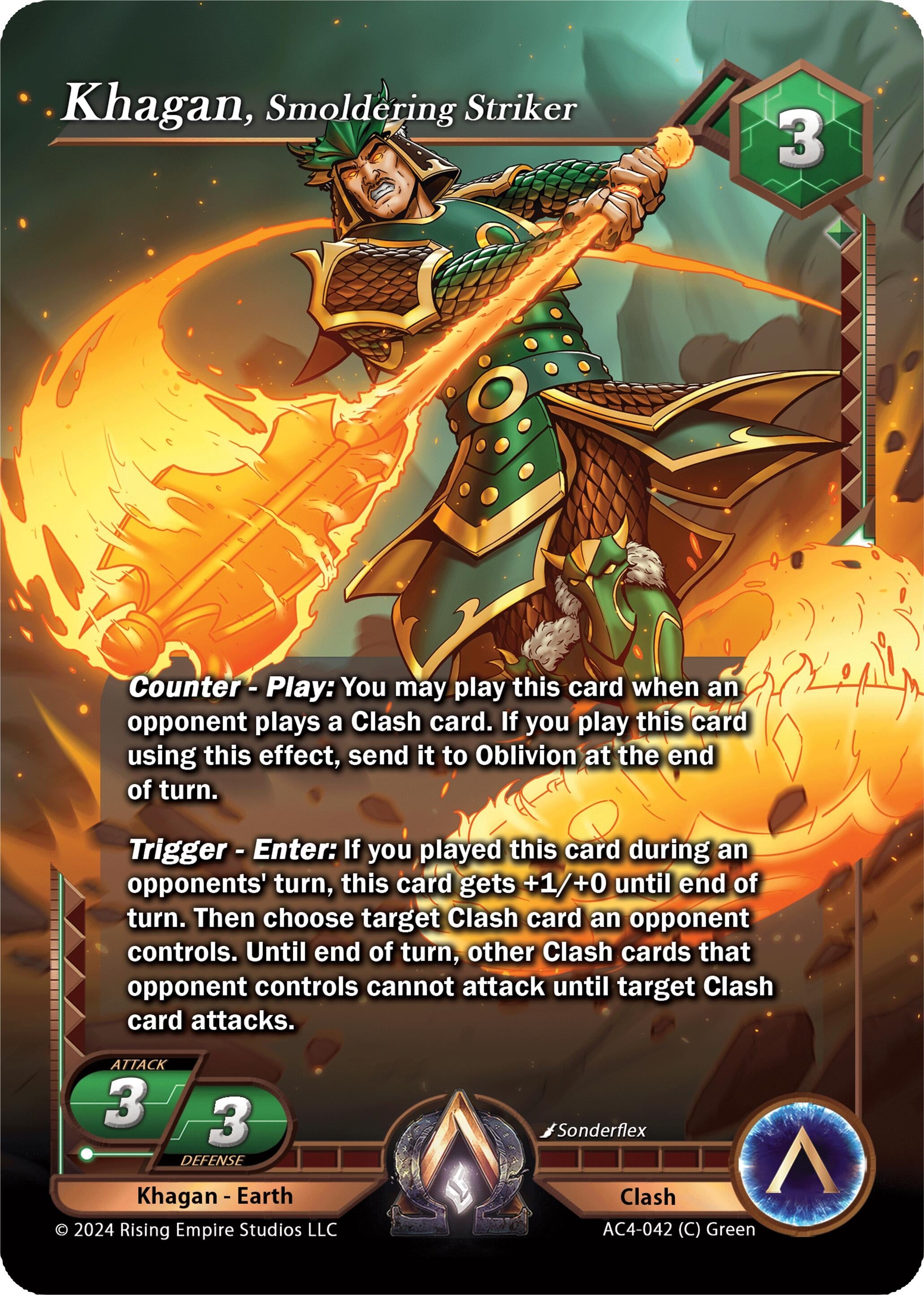 Image for Khagan, Smoldering Striker (AC4-042) (Genesis Returns) - Alpha Clash