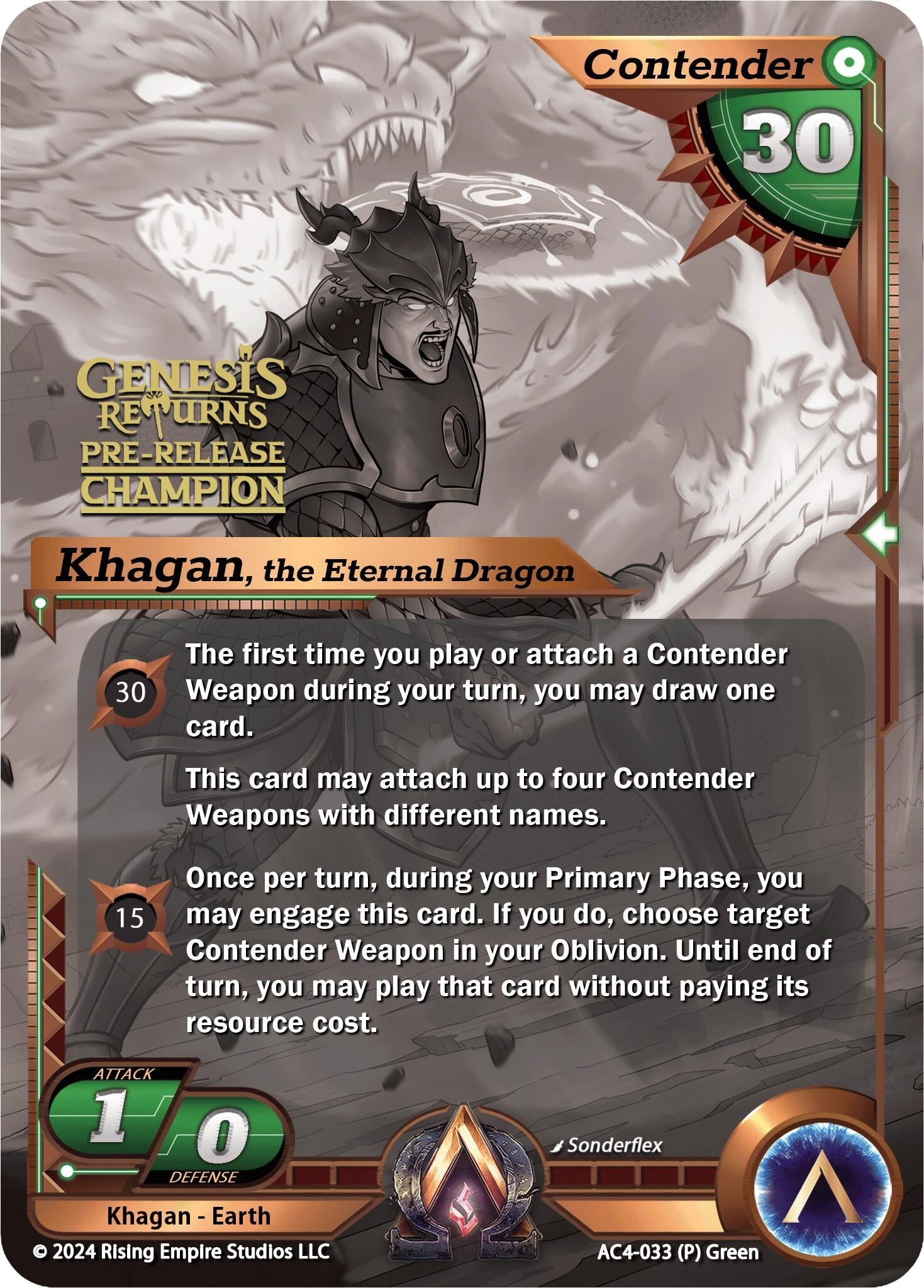 Image for Khagan, the Eternal Dragon (Pre-Release Champion) (AC4-033) (Genesis Returns) - Alpha Clash