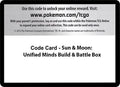 Image for Code Card - Sun & Moon Unified Minds Build & Battle Box (SM11) - Pokemon