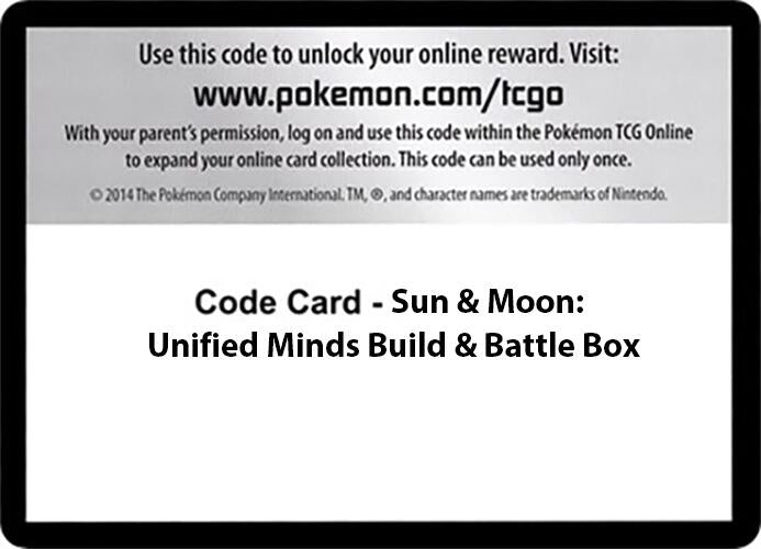 Image for Code Card - Sun & Moon Unified Minds Build & Battle Box (SM11) - Pokemon