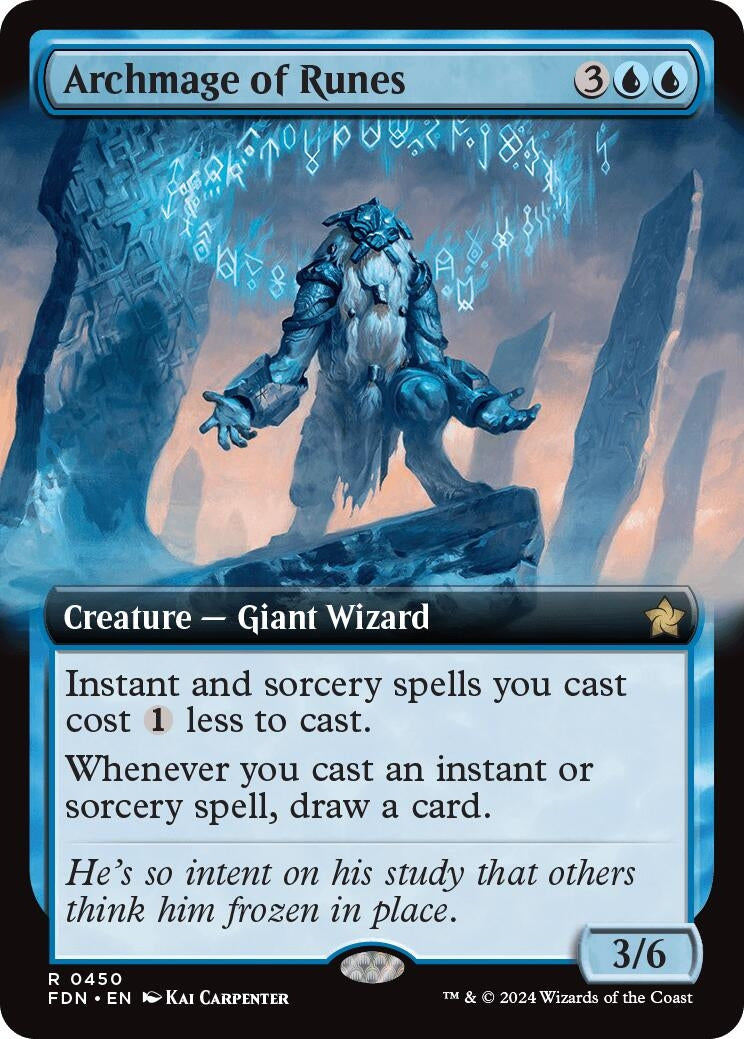Image for Archmage of Runes (Extended Art) (450) (Foundations) - Magic: The Gathering