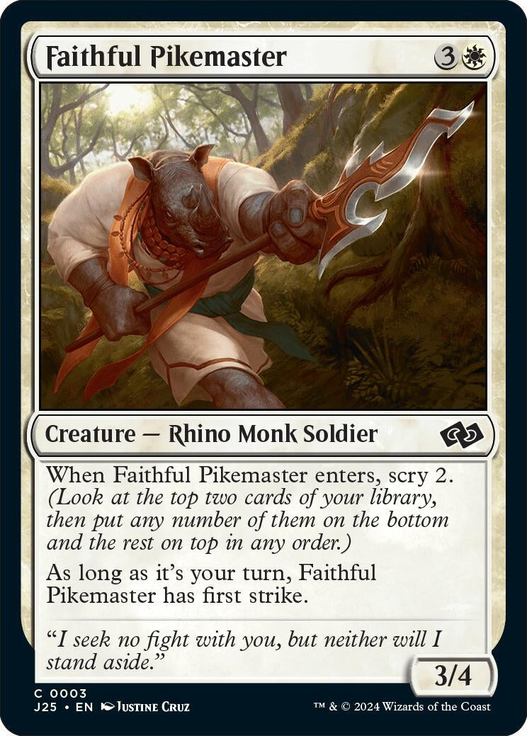 Image for Faithful Pikemaster (3) (Foundations Jumpstart) - Magic: The Gathering