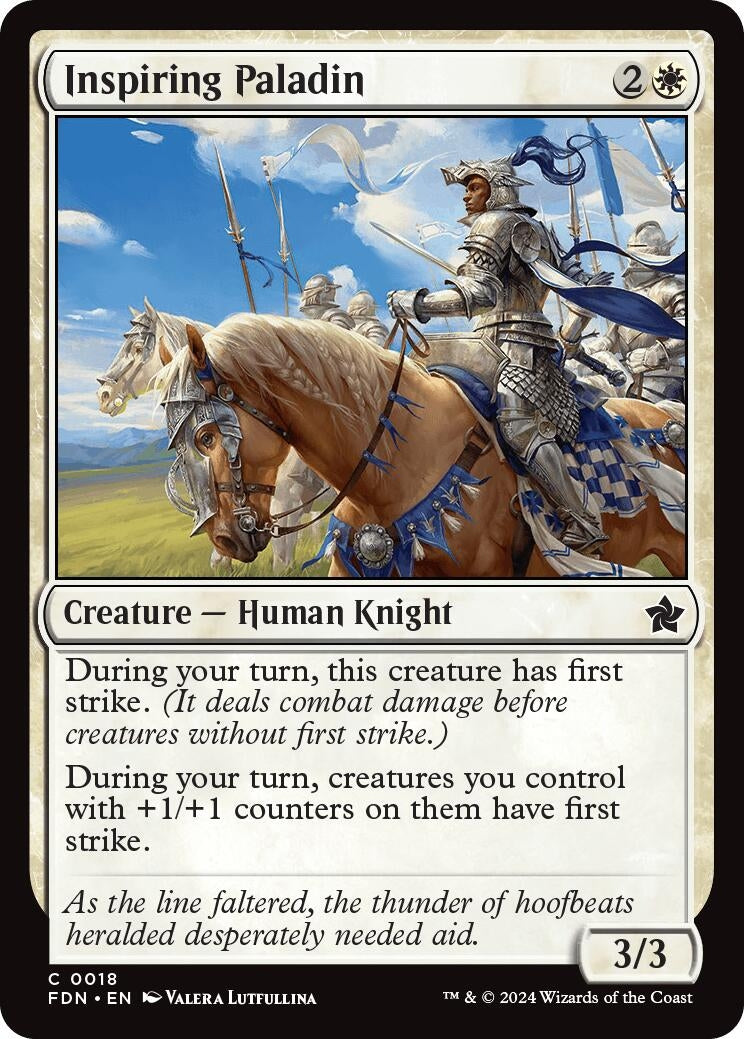 Image for Inspiring Paladin (18) (Foundations) - Magic: The Gathering