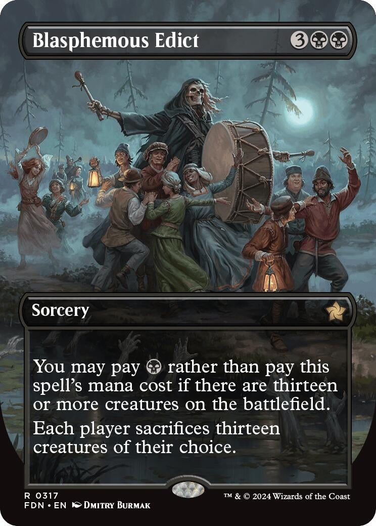 Image for Blasphemous Edict (Borderless) (317) (Foundations) - Magic: The Gathering