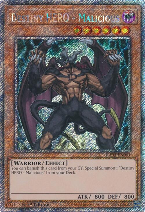 Destiny HERO - Malicious (Platinum Secret Rare) (RA03-EN001)