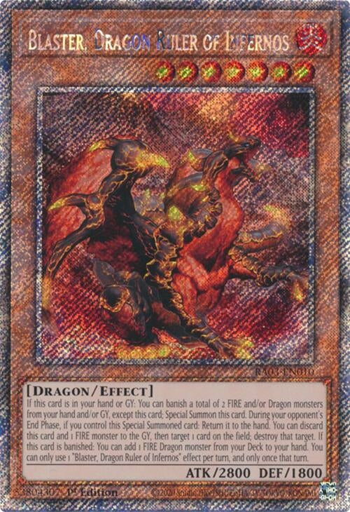 Blaster, Dragon Ruler of Infernos (Platinum Secret Rare) (RA03-EN010)