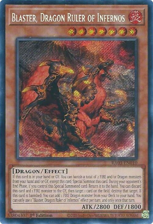 Image for Blaster, Dragon Ruler of Infernos (Secret Rare) (RA03-EN010) - YuGiOh