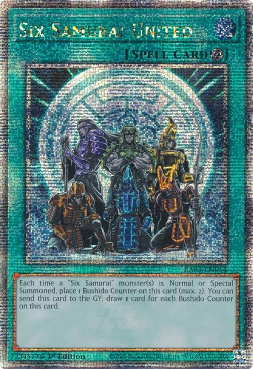 Image for Six Samurai United (Quarter Century Secret Rare) (RA03-EN054) - YuGiOh