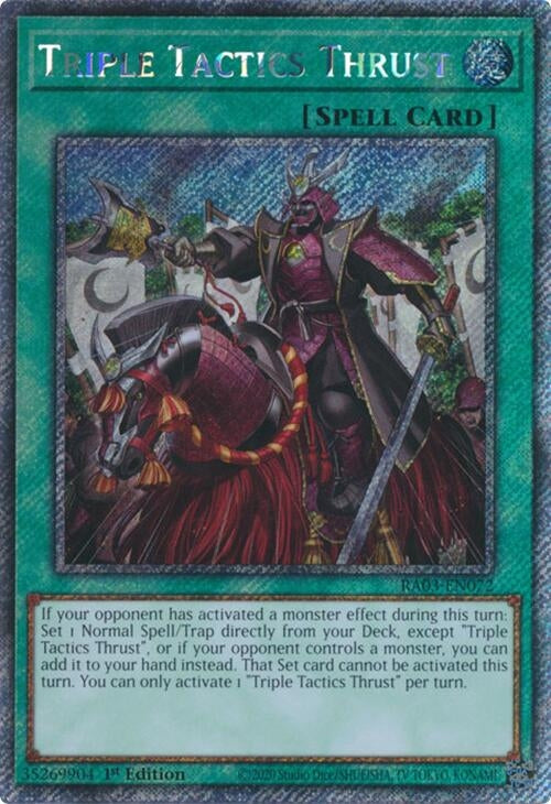Triple Tactics Thrust (Platinum Secret Rare) (RA03-EN072)