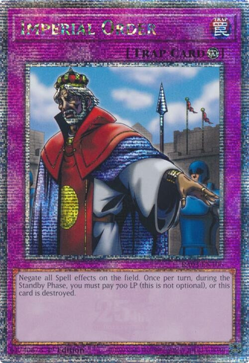 Image for Imperial Order (Quarter Century Secret Rare) (RA03-EN106) - YuGiOh
