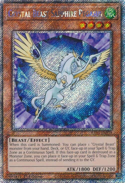 Crystal Beast Sapphire Pegasus (Platinum Secret Rare) (RA03-EN179)