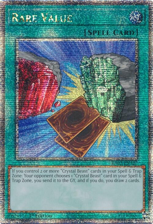 Image for Rare Value (Quarter Century Secret Rare) (RA03-EN182) - YuGiOh