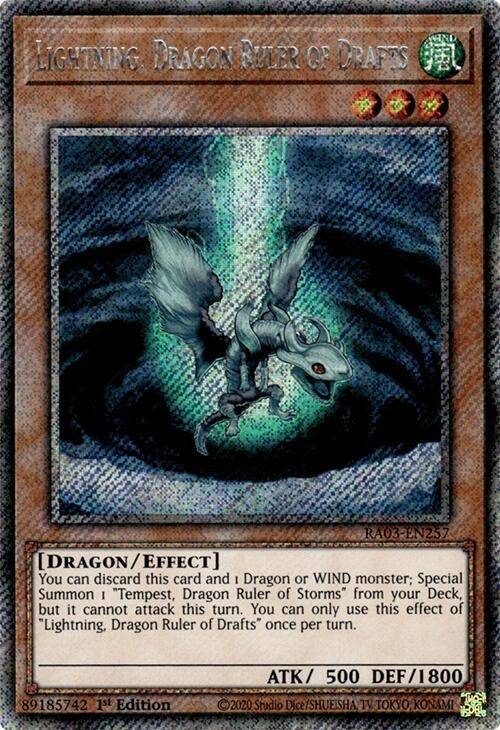 Lightning, Dragon Ruler of Drafts (Platinum Secret Rare) (RA03-EN257)