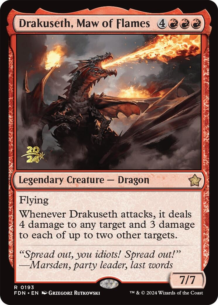 Image for Drakuseth, Maw of Flames (FDN) (193) (Prerelease Cards) - Magic: The Gathering