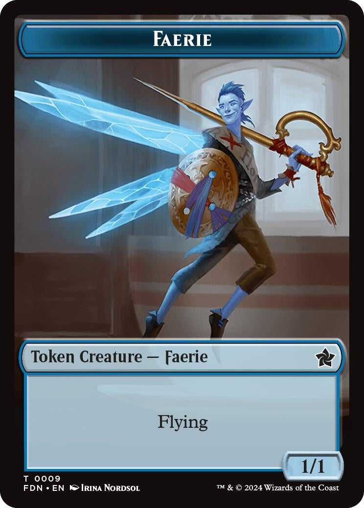 Image for Faerie // Fish Doubled-Sided Token (9 // 10) (Foundations) - Magic: The Gathering