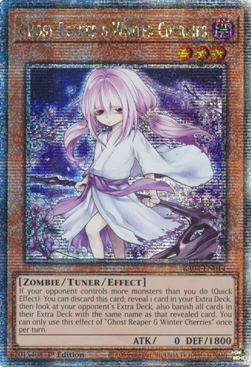 Image for Ghost Reaper & Winter Cherries (Alternate Art) (Quarter Century Secret Rare) (RA03-EN014) - YuGiOh