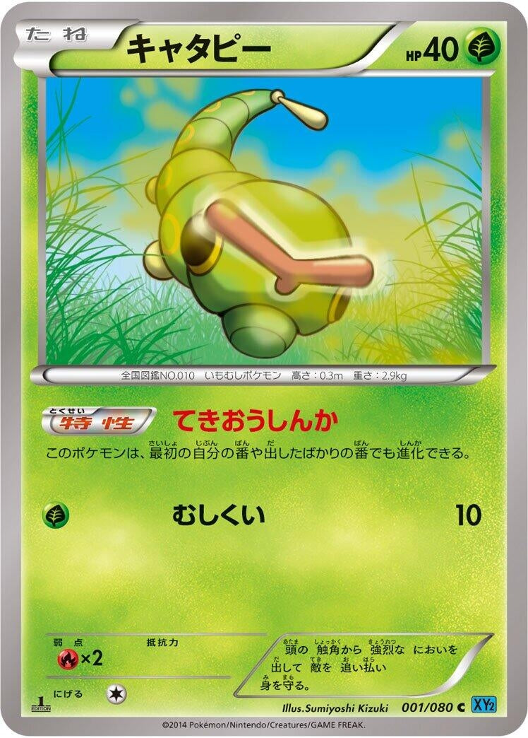 Caterpie (001/080) (XY2: Wild Blaze)