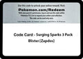 Image for Code Card - Surging Sparks 3 Pack Blister [Zapdos] (SSP) - Pokemon