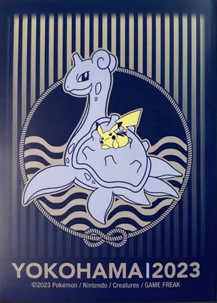 Image for Pokemon TCG: 2023 Japan International Championship Pikachu Riding Lapras Card Sleeves (64 Pack) - Card Sleeves