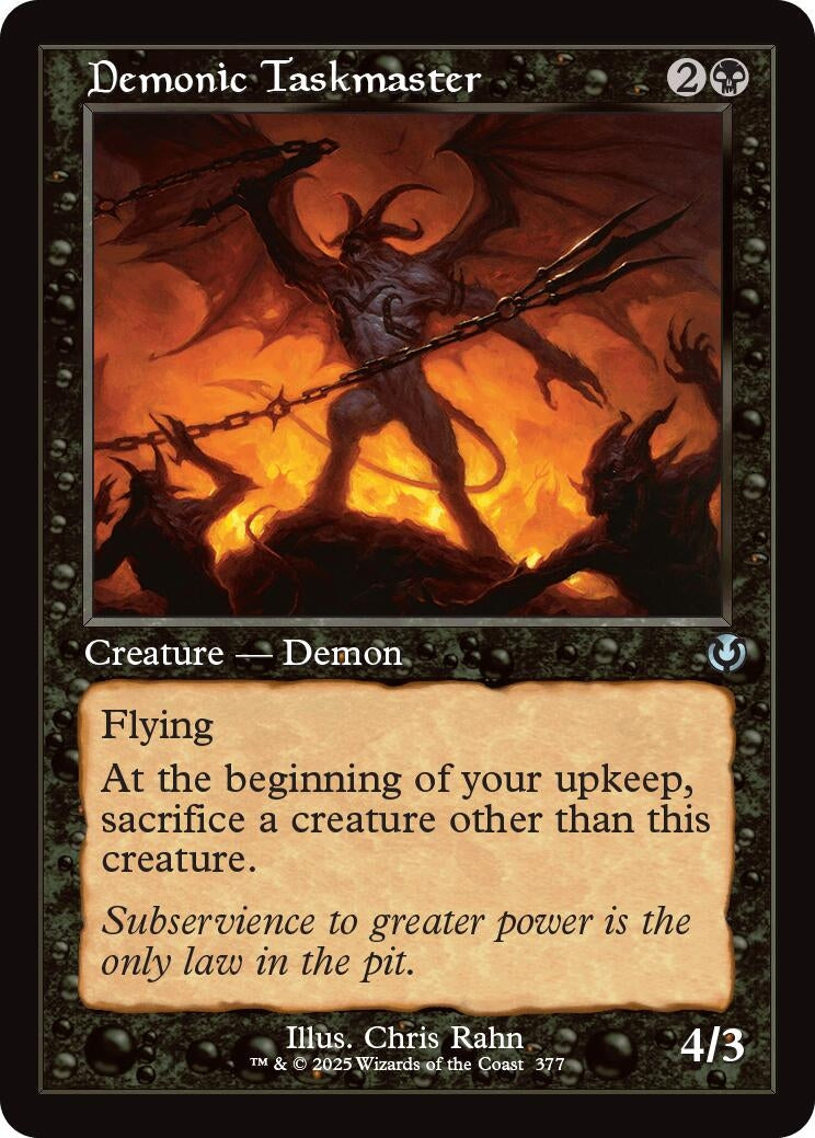 Image for Demonic Taskmaster (Retro Frame) (377) (Innistrad Remastered) - Magic: The Gathering