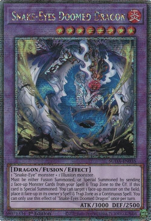 Image for Snake-Eyes Doomed Dragon (Quarter Century Secret Rare) (SUDA-EN035) (SUDA) - YuGiOh