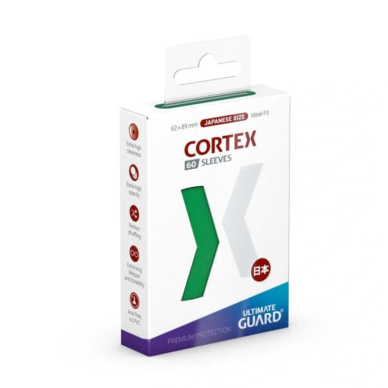Image for Ultimate Guard Cortex Sleeves Japanese Size Glossy - Green (60-Pack) - Card Sleeves