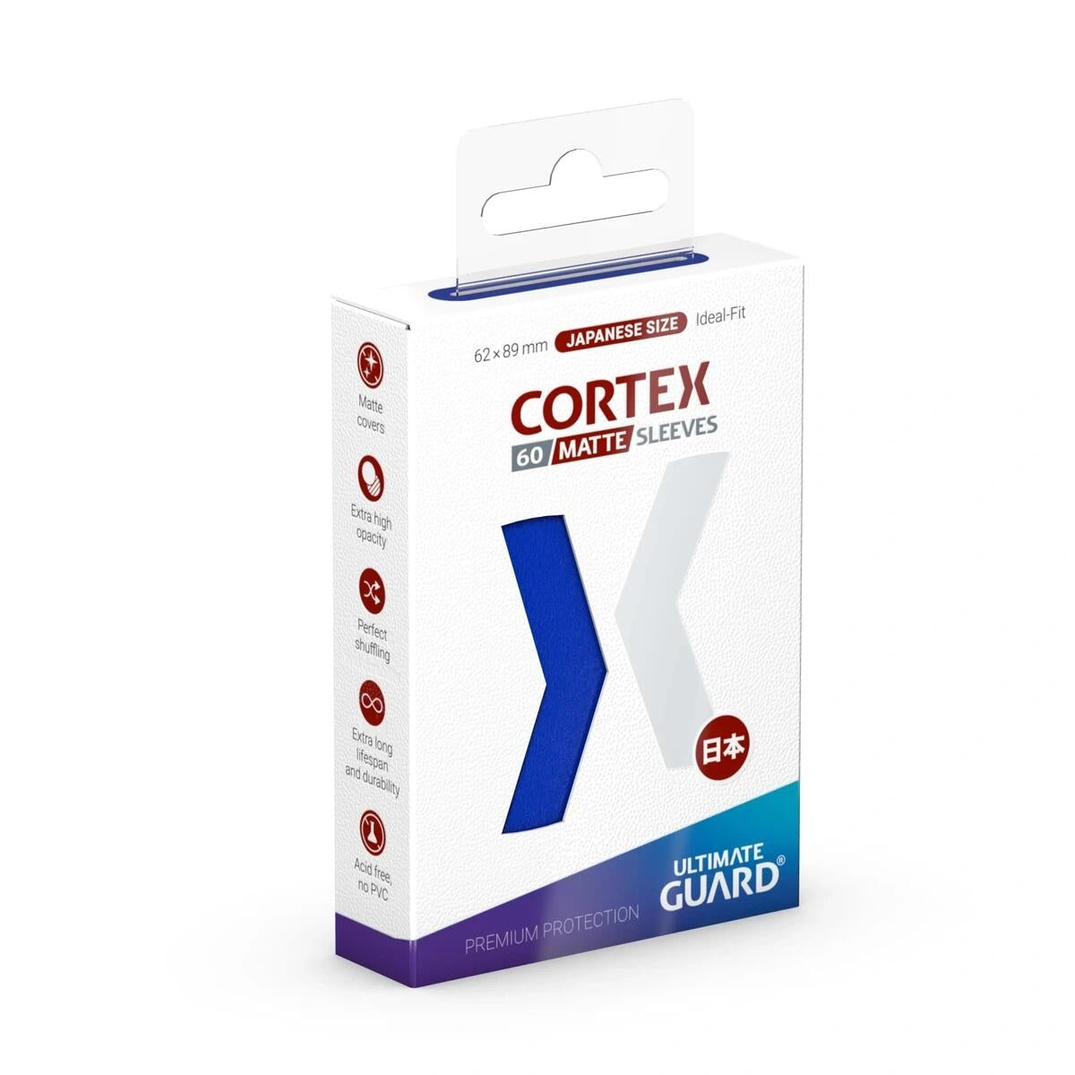Image for Ultimate Guard Cortex Sleeves Japanese Size Matte - Blue (60-Pack) - Card Sleeves
