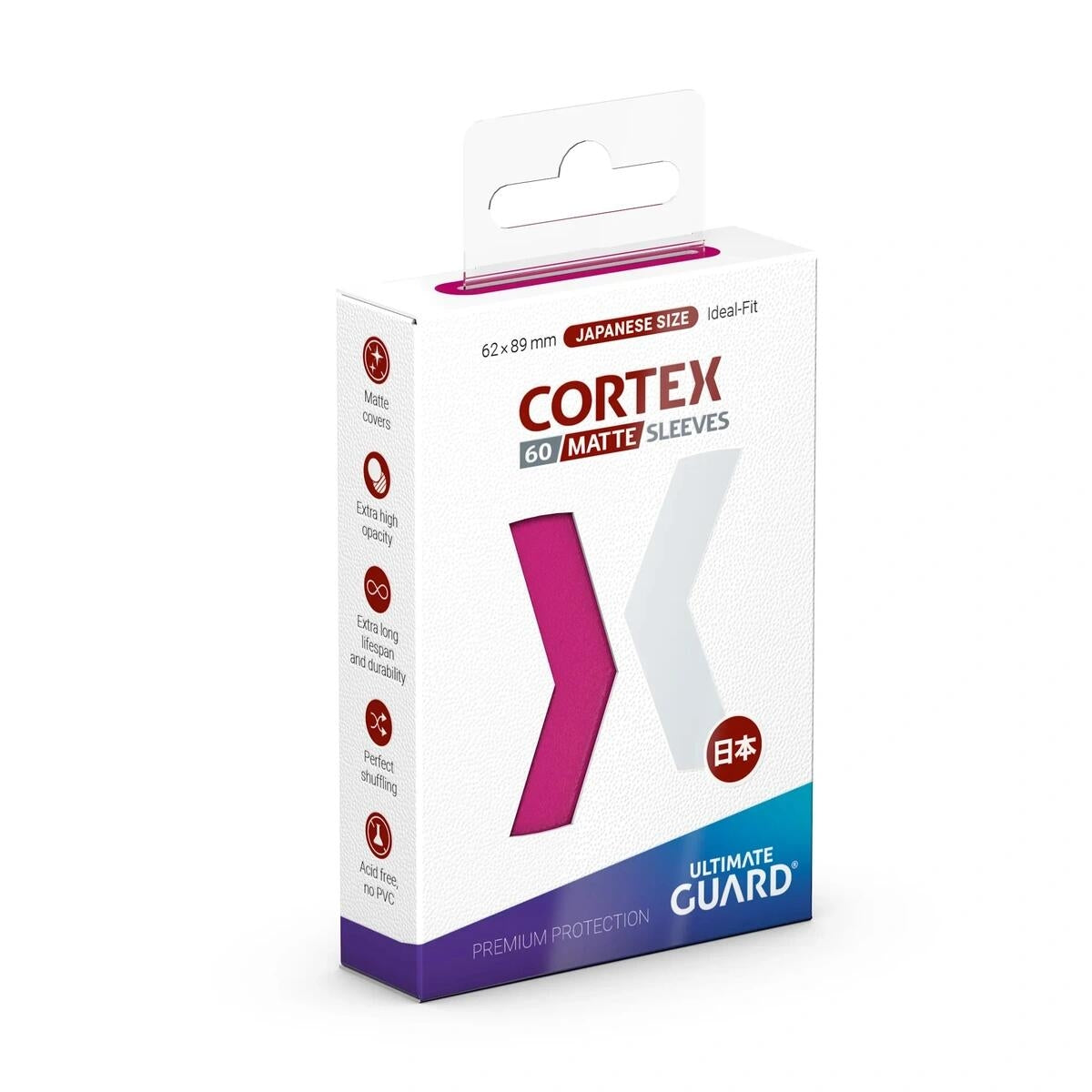 Image for Ultimate Guard Cortex Sleeves Japanese Size Matte - Pink (60-Pack) - Card Sleeves