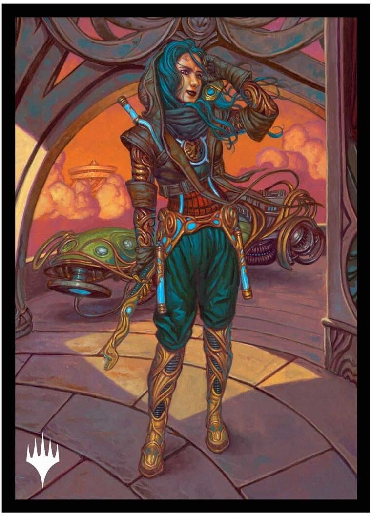 Image for Aetherdrift - Borderless Racer 1: Sita Varma, Masked Racer Deck Protector Sleeves for Magic: The Gathering (100-pack) - Card Sleeves
