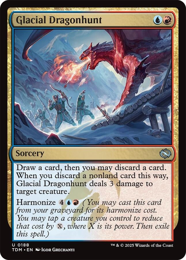 Image for Glacial Dragonhunt (188) (Tarkir: Dragonstorm) - Magic: The Gathering