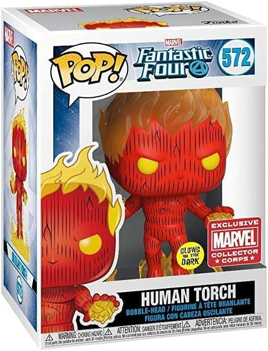 Image for Fantastic Four: Human Torch Glow in the Dark (Marvel Collection Corps Exclusive) - Funko