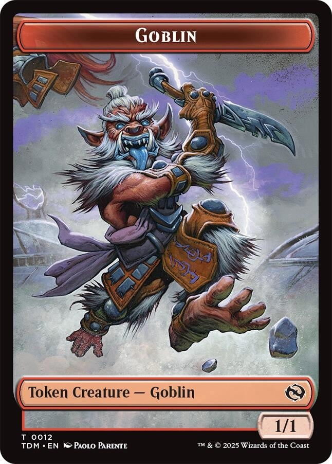 Image for Goblin // Soldier (0004) Double-Sided Token (12 // 4) (Tarkir: Dragonstorm) - Magic: The Gathering