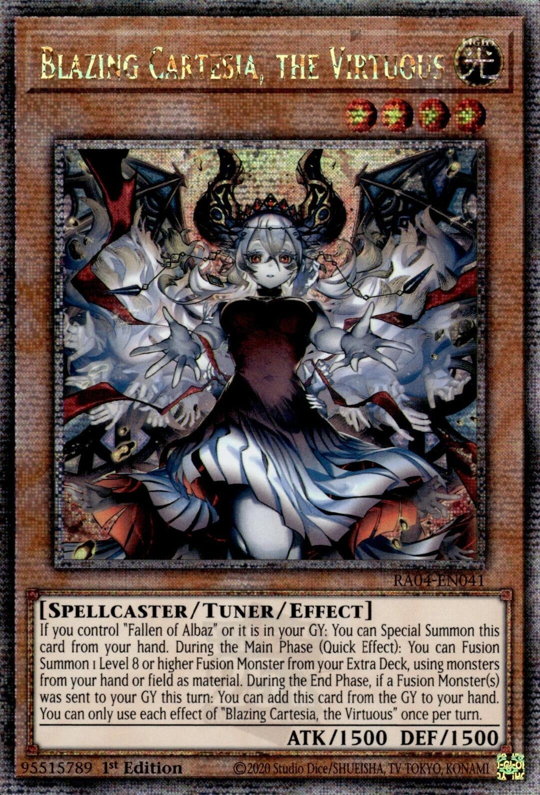 Image for Blazing Cartesia, the Virtuous (New Art) (Quarter Century Secret Rare) (RA04-EN041) - YuGiOh