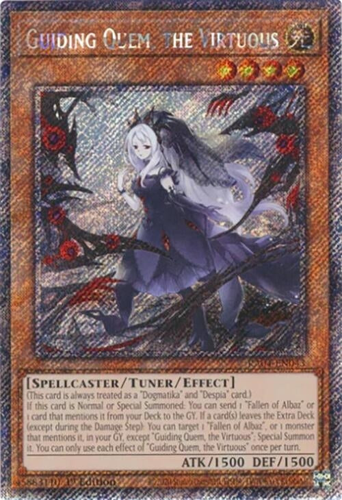 Guiding Quem, the Virtuous (Platinum Secret Rare) (RA04-EN043)
