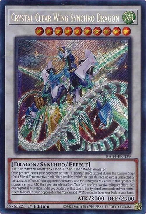Image for Crystal Clear Wing Synchro Dragon (Secret Rare) (RA04-EN059) - YuGiOh