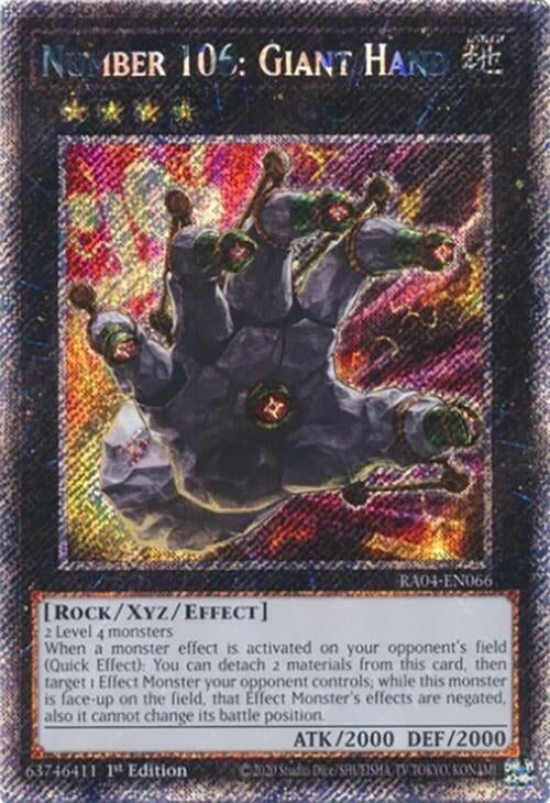 Number 106: Giant Hand (Platinum Secret Rare) (RA04-EN066)