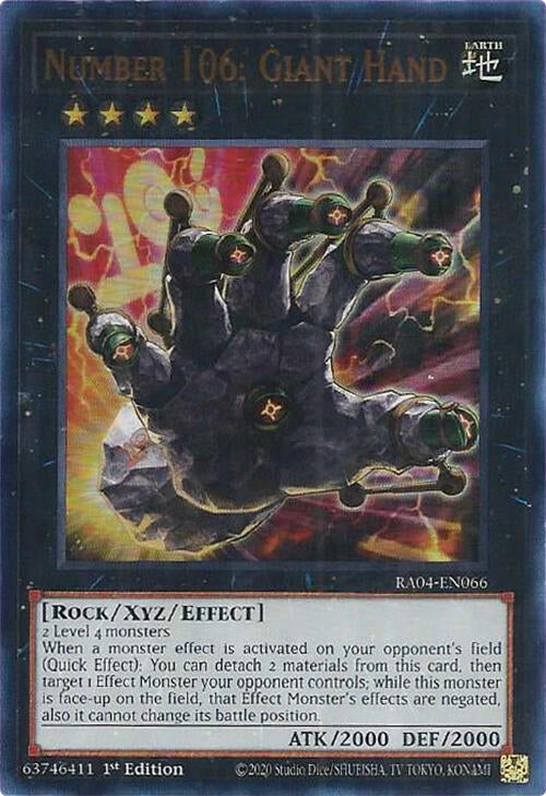 Image for Number 106: Giant Hand (UR) (RA04-EN066) - YuGiOh