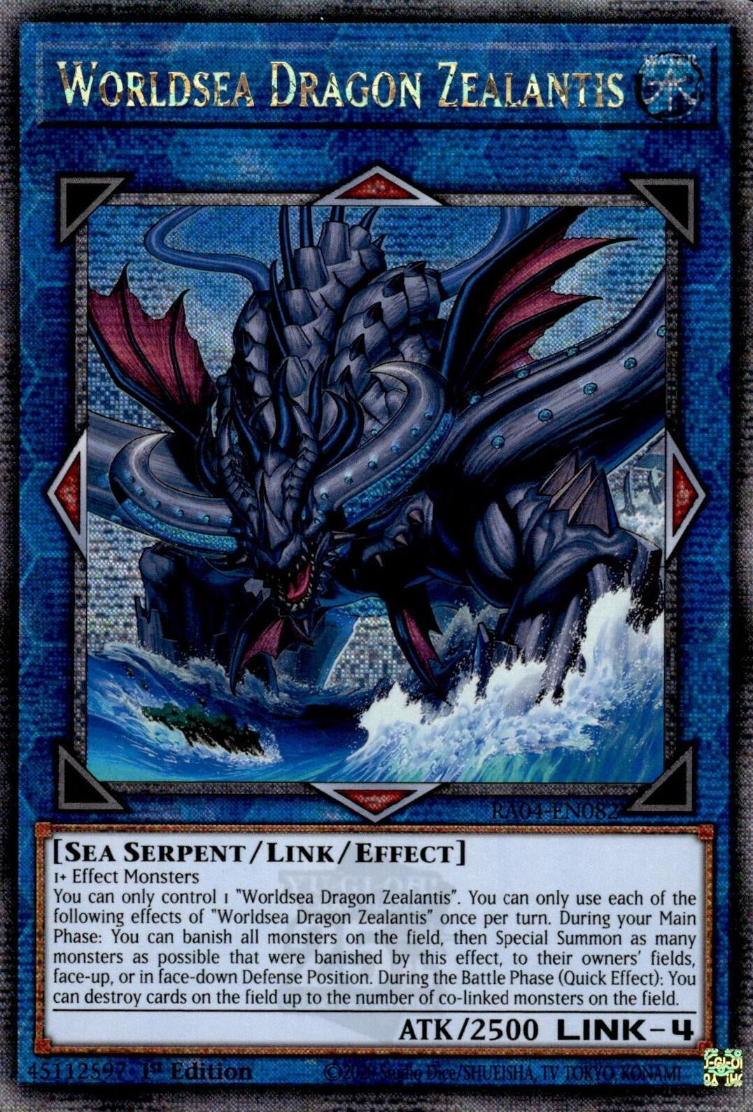 Image for Worldsea Dragon Zealantis (Quarter Century Secret Rare) (RA04-EN082) - YuGiOh