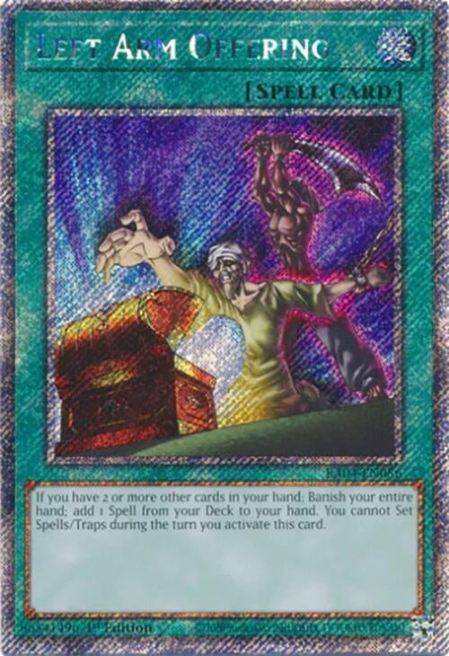 Left Arm Offering (Platinum Secret Rare) (RA04-EN086)