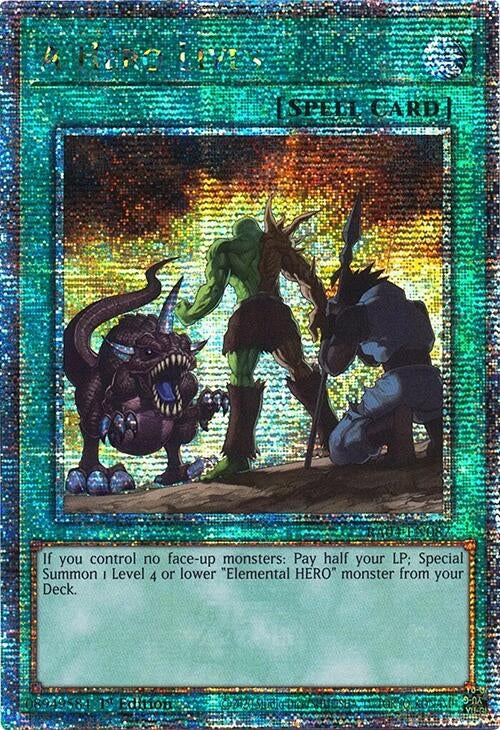 A Hero Lives (Quarter Century Secret Rare) (RA04-EN087) (Quarter Century Stampede)