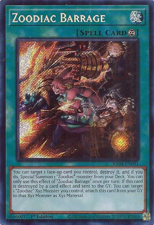 Image for Zoodiac Barrage (Secret Rare) (RA04-EN091) - YuGiOh