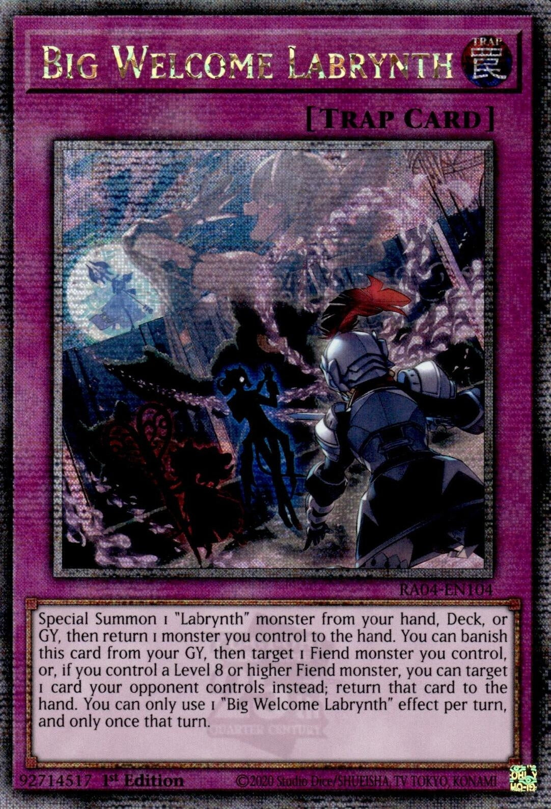 Image for Big Welcome Labrynth (Quarter Century Secret Rare) (RA04-EN104) - YuGiOh