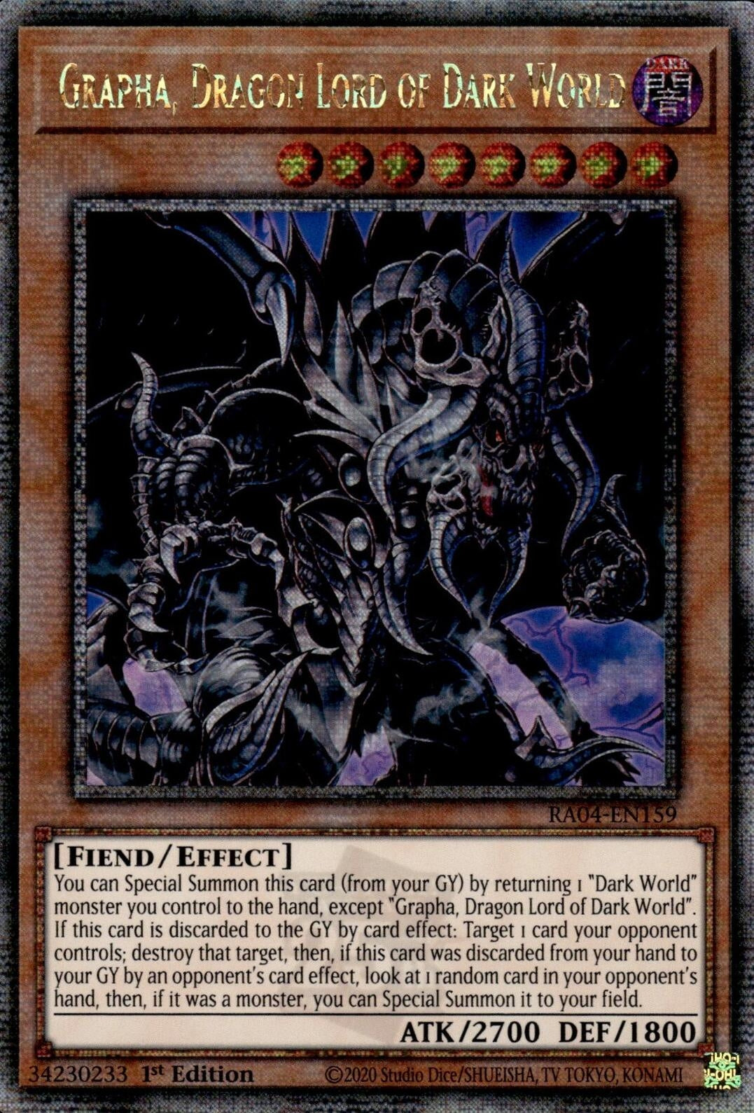 Image for Grapha, Dragon Lord of Dark World (Quarter Century Secret Rare) (RA04-EN159) - YuGiOh