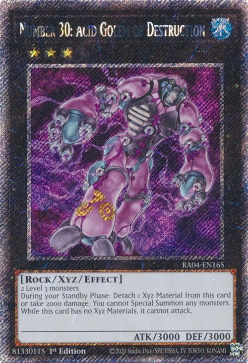 Number 30: Acid Golem of Destruction (Platinum Secret Rare) (RA04-EN165)