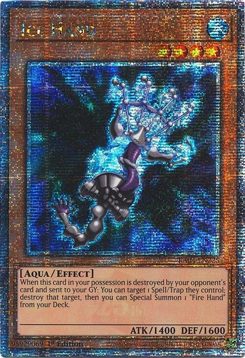 Image for Ice Hand (Quarter Century Secret Rare) (RA04-EN225) - YuGiOh