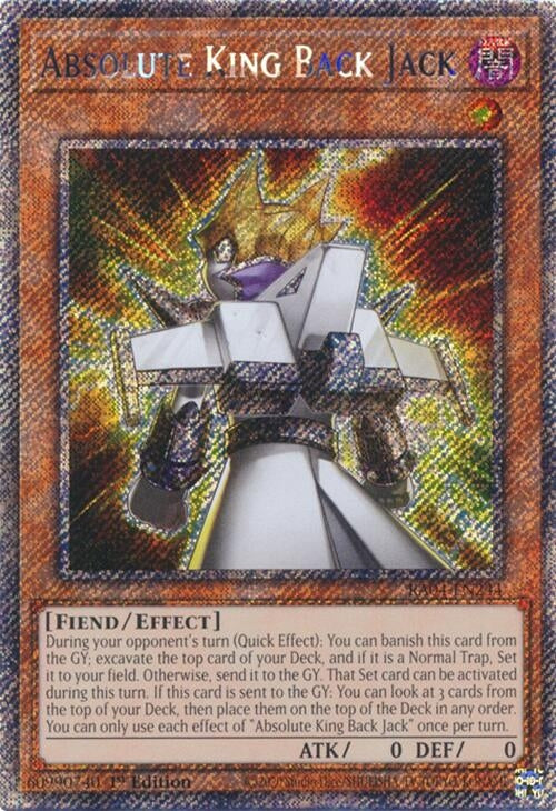 Absolute King Back Jack (Platinum Secret Rare) (RA04-EN244) (Quarter Century Stampede)