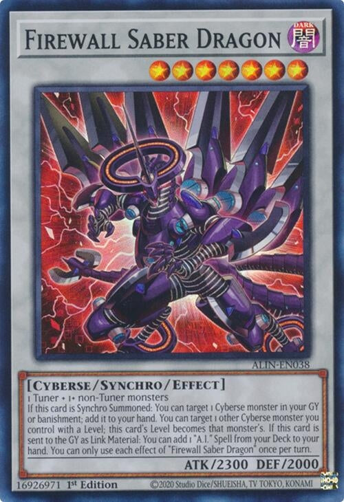 Image for Firewall Saber Dragon (ALIN-EN038) (ALIN) - YuGiOh