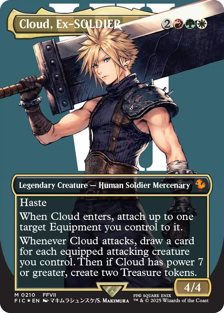 Image for Cloud, Ex-SOLDIER (Borderless) (Surge Foil) (210) (FINAL FANTASY) - Magic: The Gathering